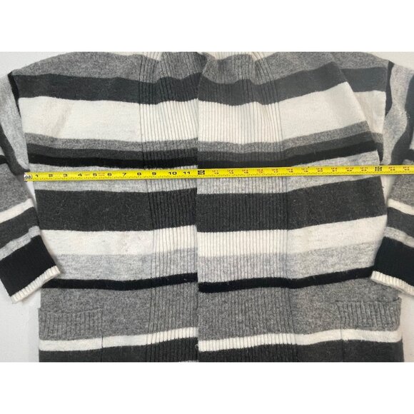 Time and True TM Oversized Striped Cardigan Sweater Open Front Longline Knit - Picture 10 of 16